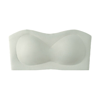 💞Womens Strapless Bras Push Up Bandeau Bra Non Slip Wireless Supportive Padded Bras Seamless Comfortable Tube Jelly Bra-HHW